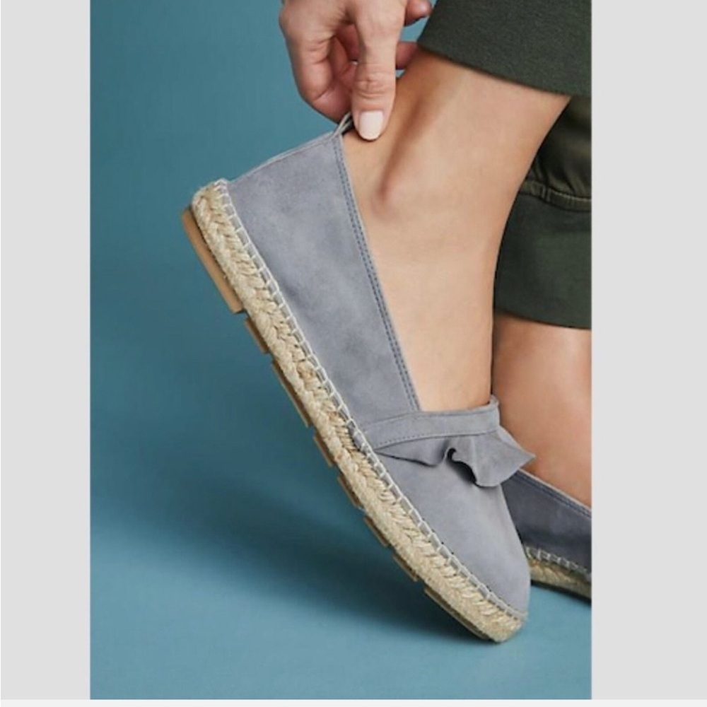 ANTHROPOLOGIE - Suede Ruffle Espadrille size 39